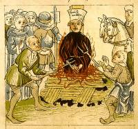 La muerte en la hoguera del reformador bohemico Juan Hus 1415