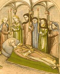Lecho de muerte del obispo de Salisbury/Inglaterra